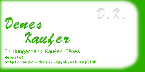denes kaufer business card